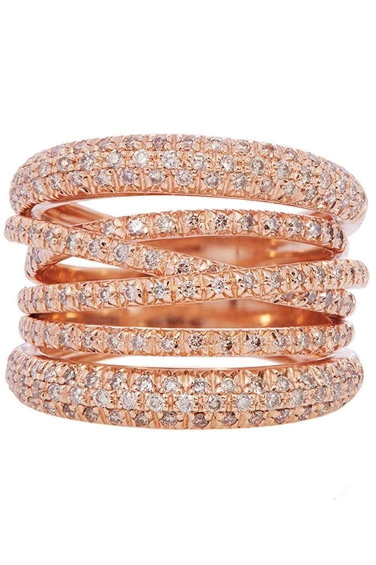 SIDNEY GARBER-Cognac Diamond Scribble Band-ROSE GOLD