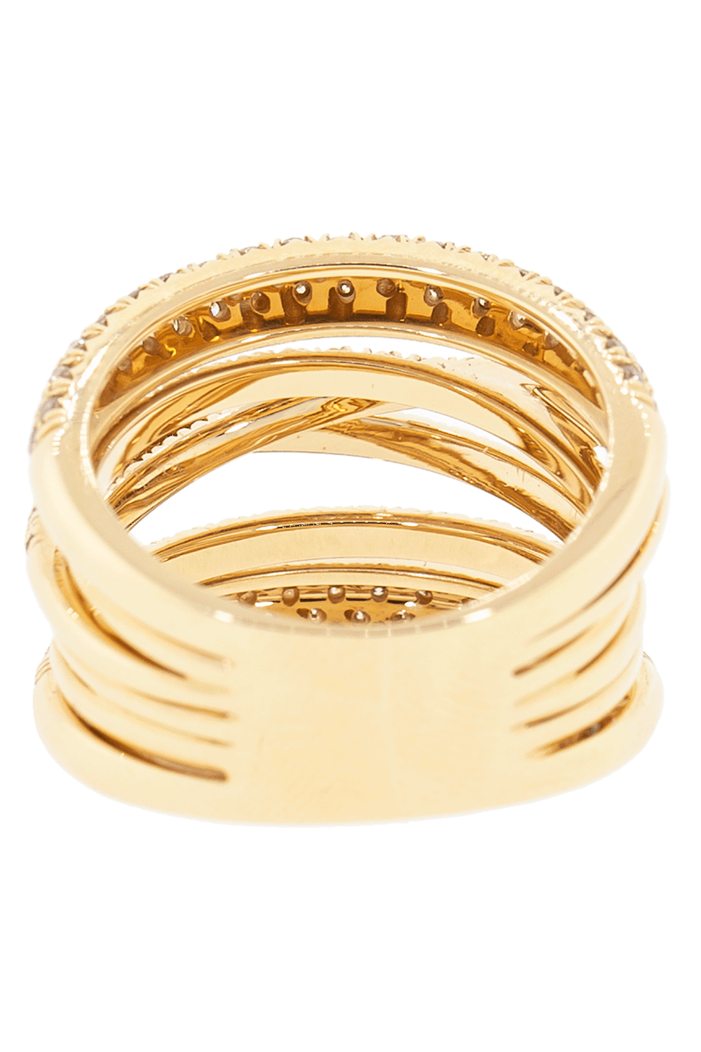 SIDNEY GARBER-Brown Diamond Pave Scribble Ring-ROSE GOLD