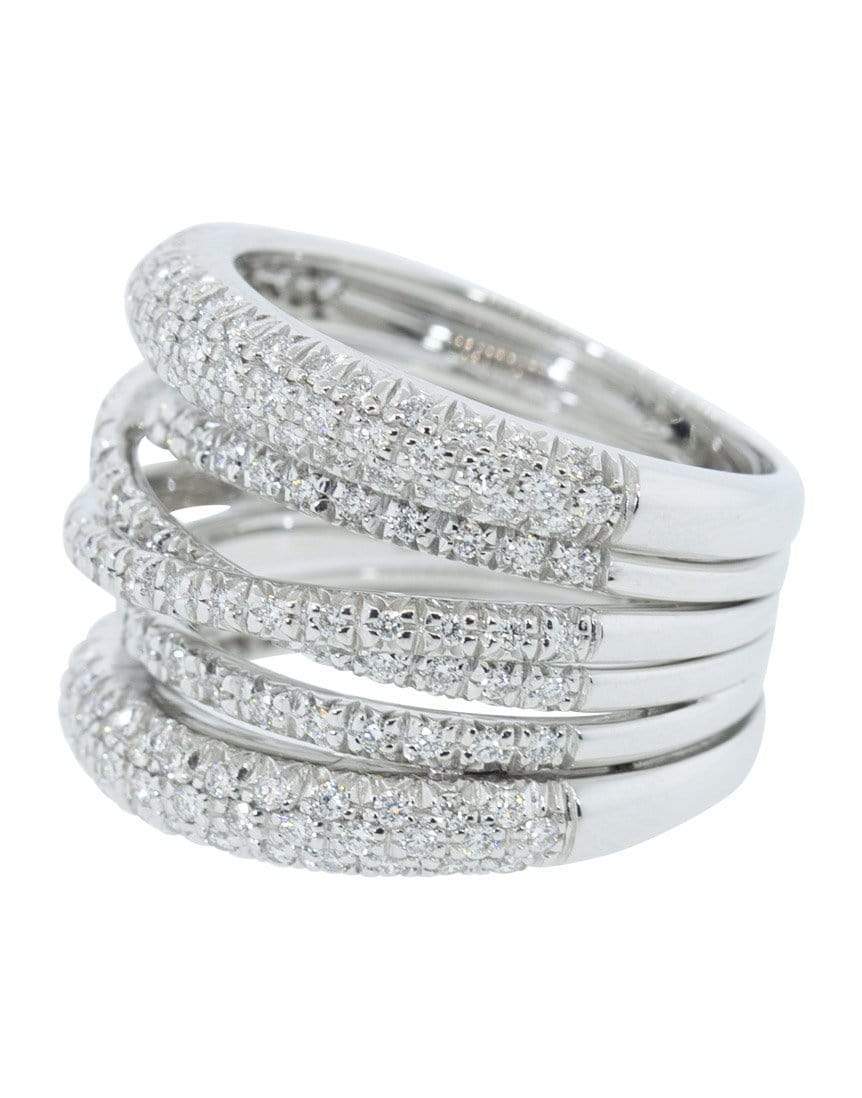 SIDNEY GARBER-Diamond Scribble Band Ring-WHITE GOLD