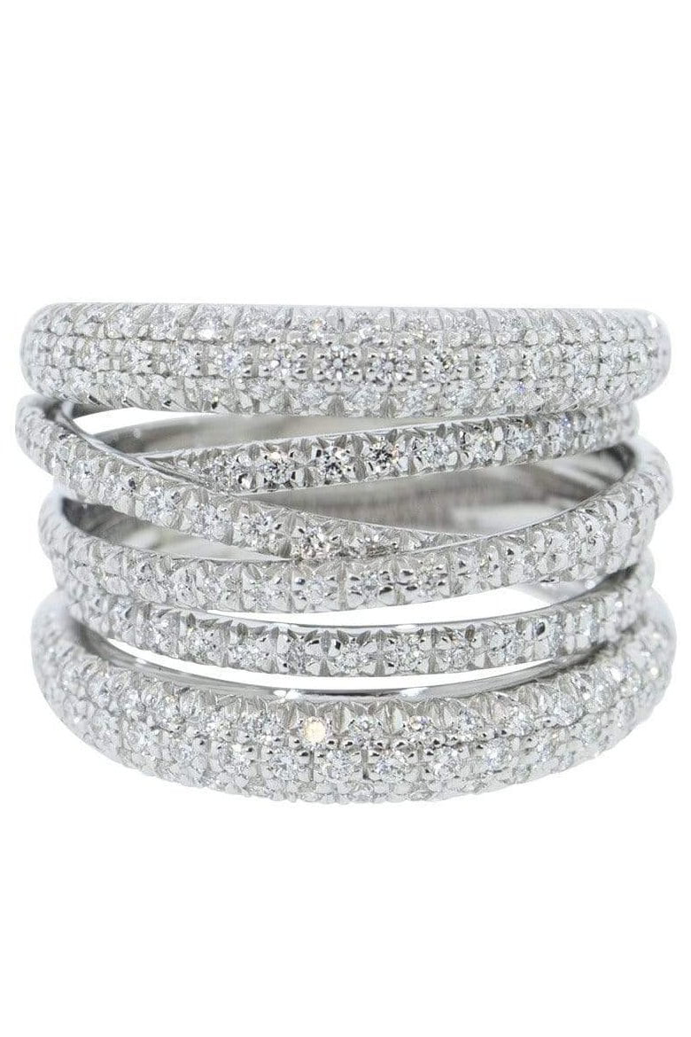 SIDNEY GARBER-Diamond Scribble Band Ring-WHITE GOLD