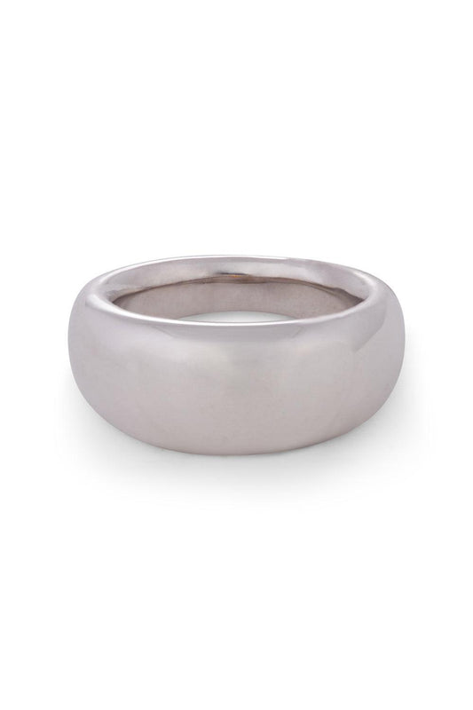 SIDNEY GARBER-French Dome Ring - 10mm-WHITE GOLD