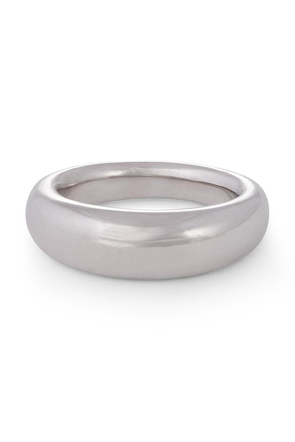 SIDNEY GARBER-French Dome Ring - 7mm-WHITE GOLD