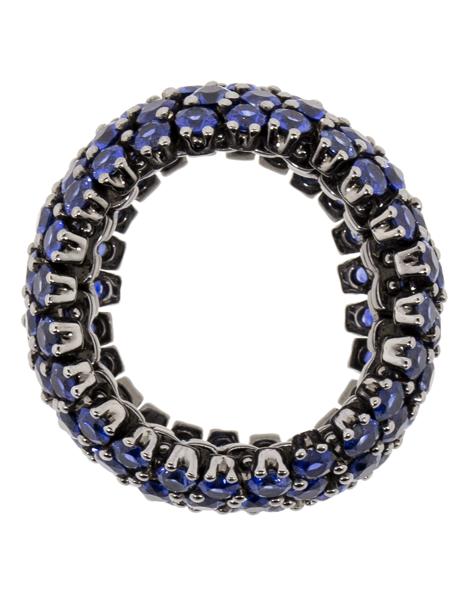 SIDNEY GARBER-Sapphire Wide Flexible Ring-WHITE GOLD
