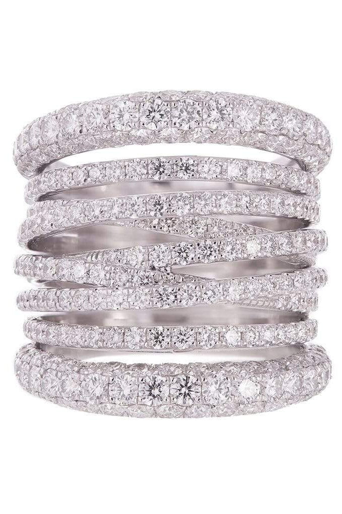 SIDNEY GARBER-Tall Scribble Ring - White Gold-WHITE GOLD