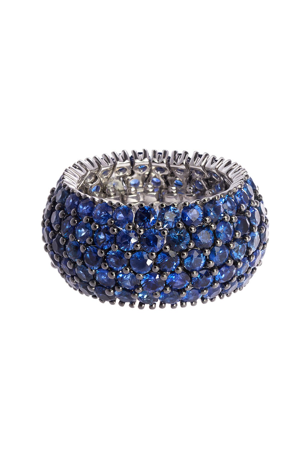SIDNEY GARBER-Blue Sapphire Flex Ring-WHITE GOLD