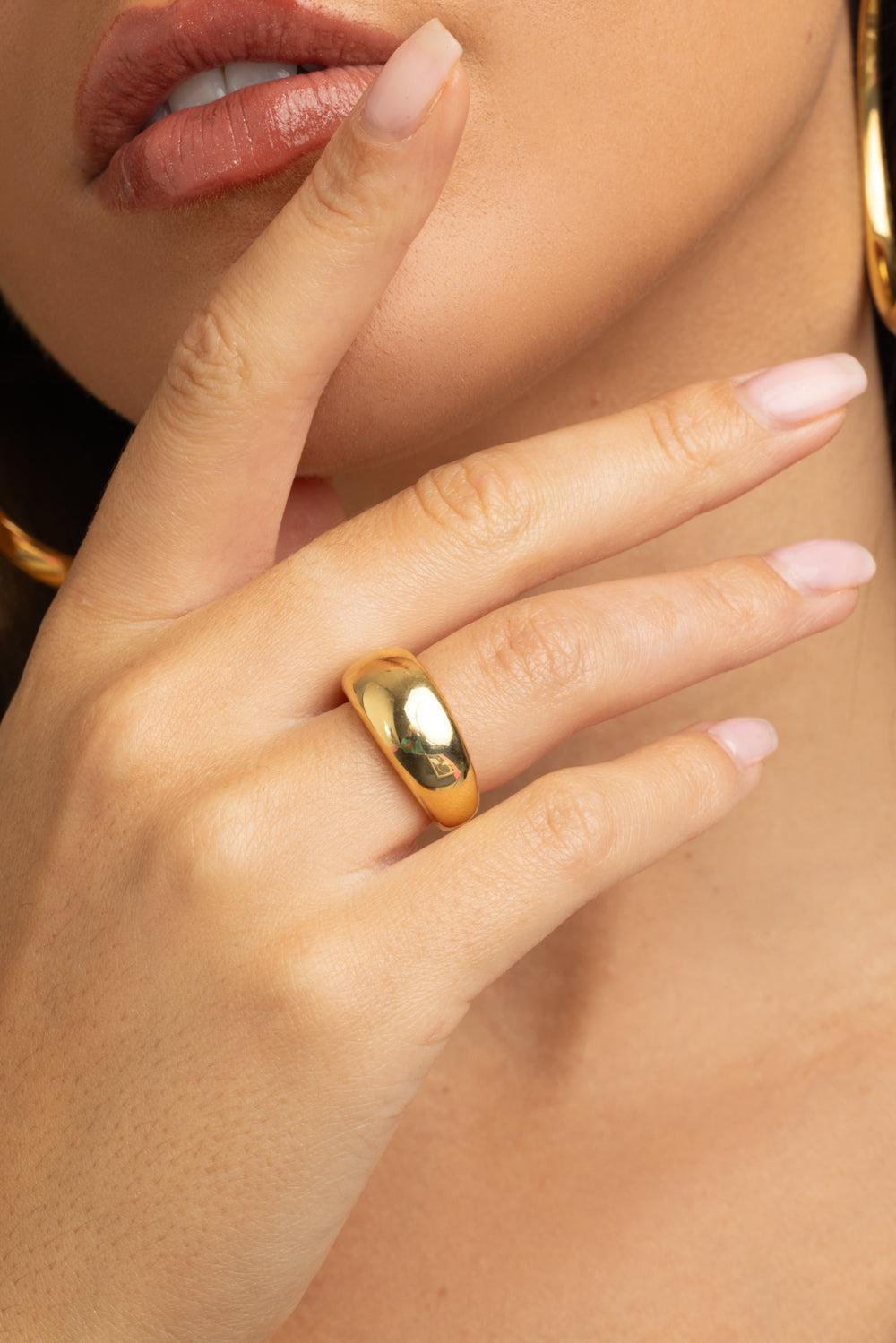 French Dome Ring-YELLOW GOLD-6-JEWELRYFINE JEWELRING-SIDNEY GARBER