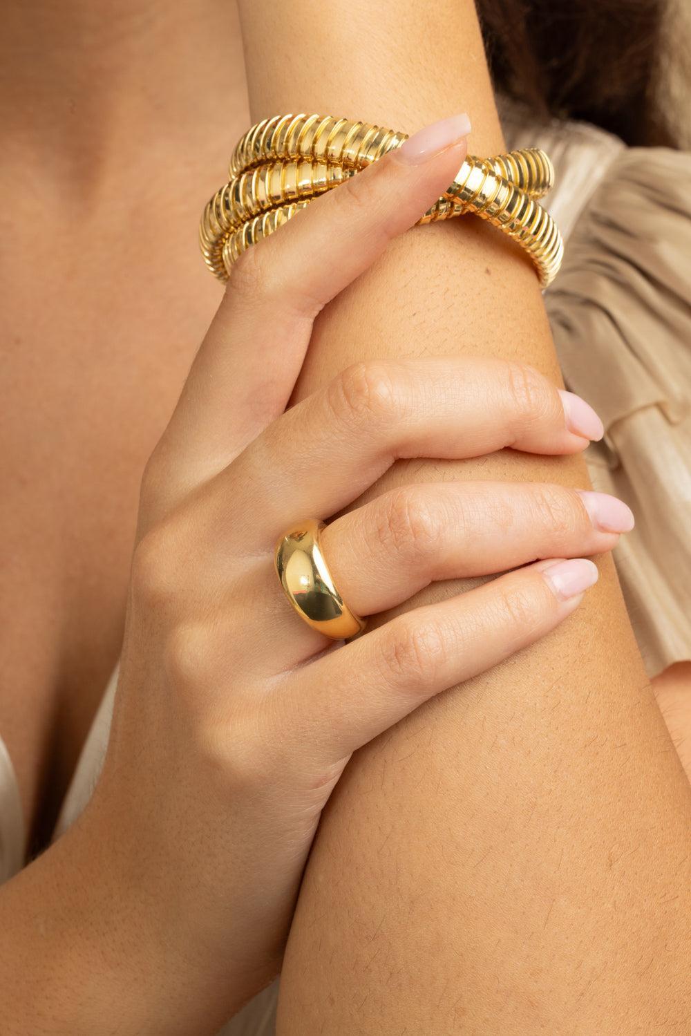 French Dome Ring-YELLOW GOLD-6-JEWELRYFINE JEWELRING-SIDNEY GARBER