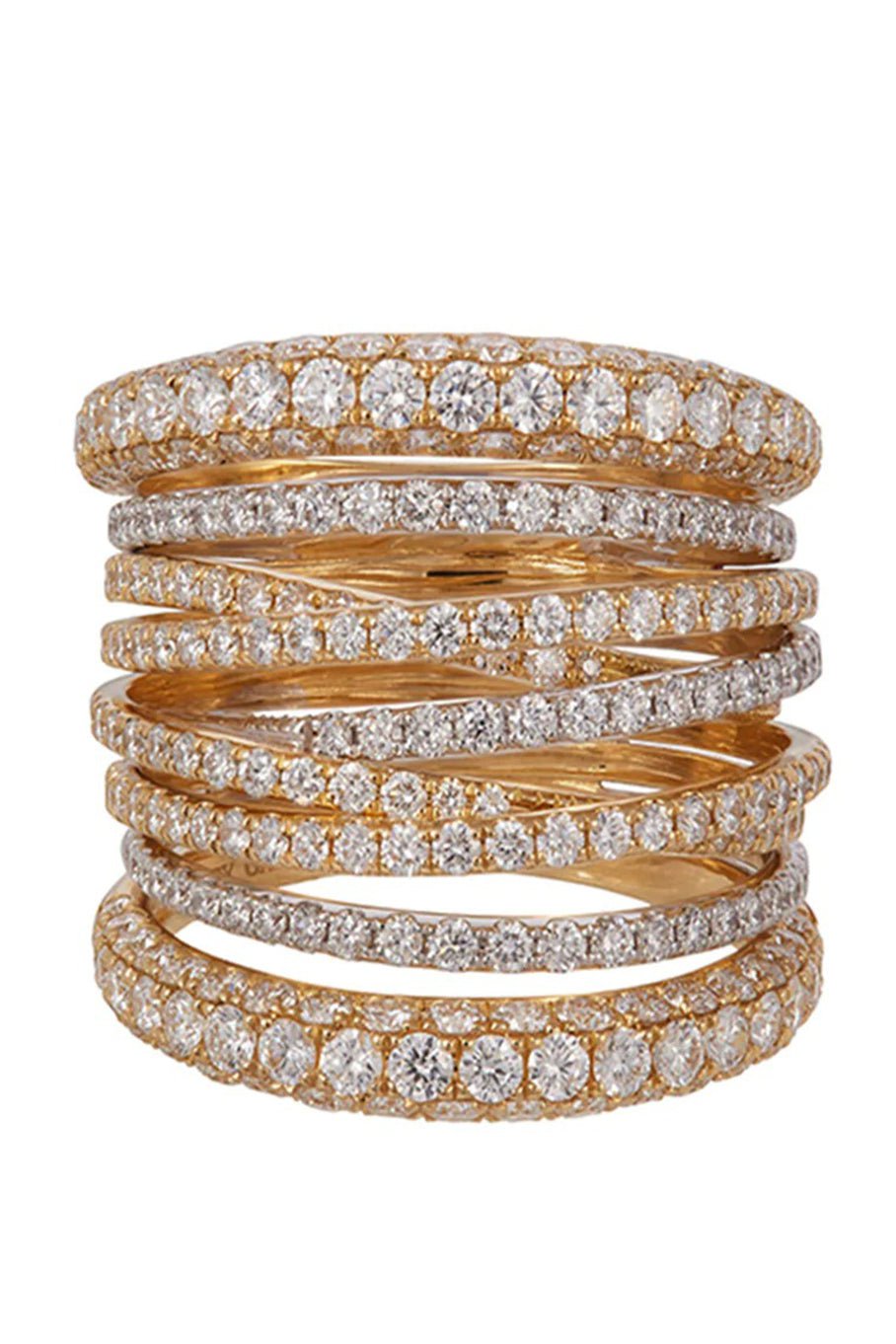 SIDNEY GARBER-Tall Scribble Ring-YELLOW GOLD