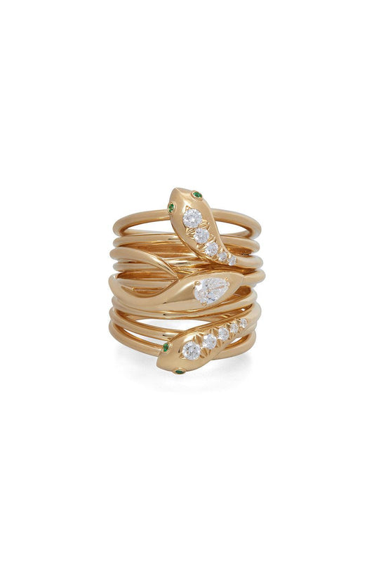 Three Headed Serpentine Ring-YELLOW GOLD-8.5-JEWELRYFINE JEWELRING-SIDNEY GARBER