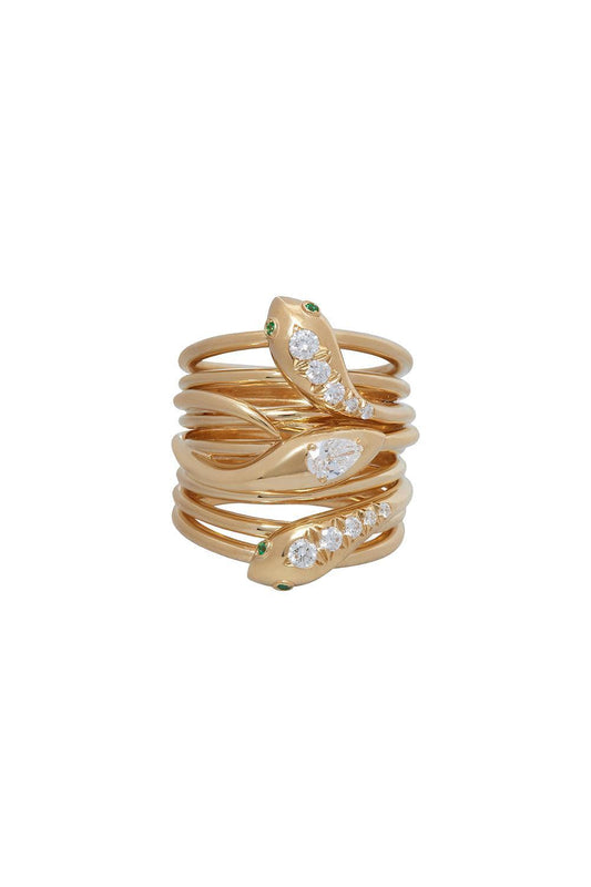 Three Headed Serpentine Ring-YELLOW GOLD-8.5-JEWELRYFINE JEWELRING-SIDNEY GARBER