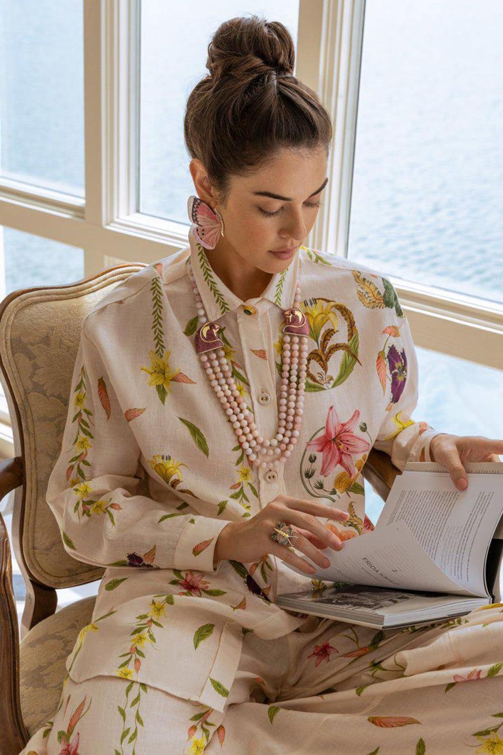 Marquetry Pink Black Butterfly Earrings-YELLOW GOLD-JEWELRYFINE JEWELEARRING-SILVIA FURMANOVICH