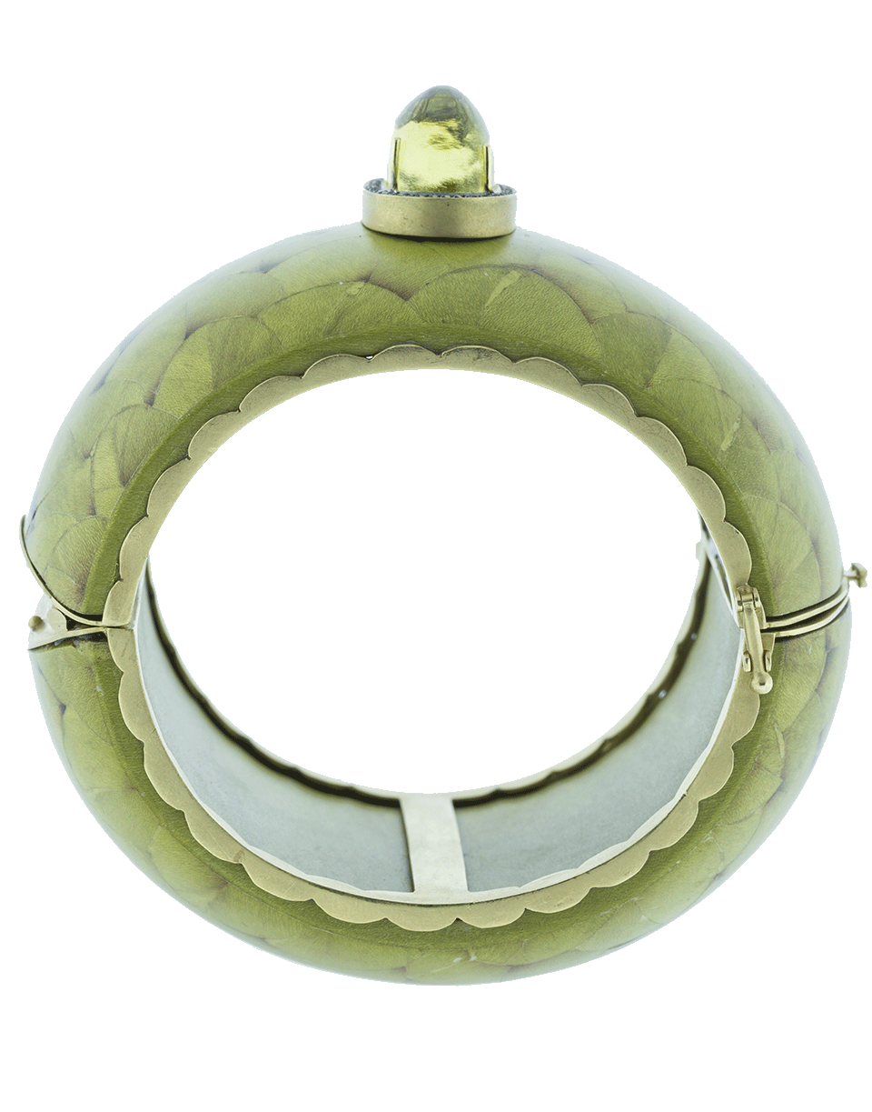 SILVIA FURMANOVICH-Marquetry Louro Abacate Wood Bracelet-YELLOW GOLD