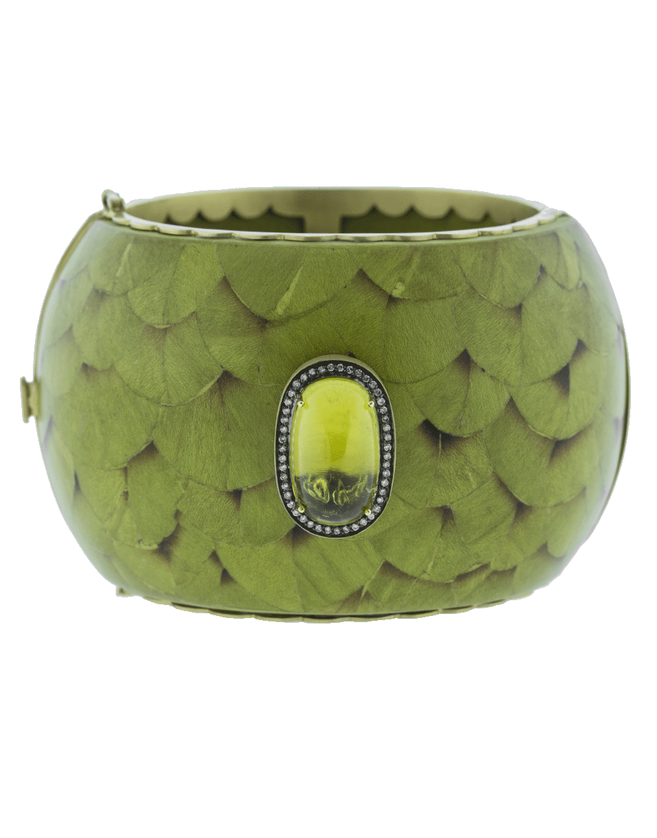 SILVIA FURMANOVICH-Marquetry Louro Abacate Wood Bracelet-YELLOW GOLD