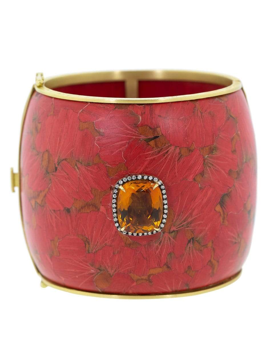 SILVIA FURMANOVICH-Marquetry Red Ginko Bracelet-YELLOW GOLD