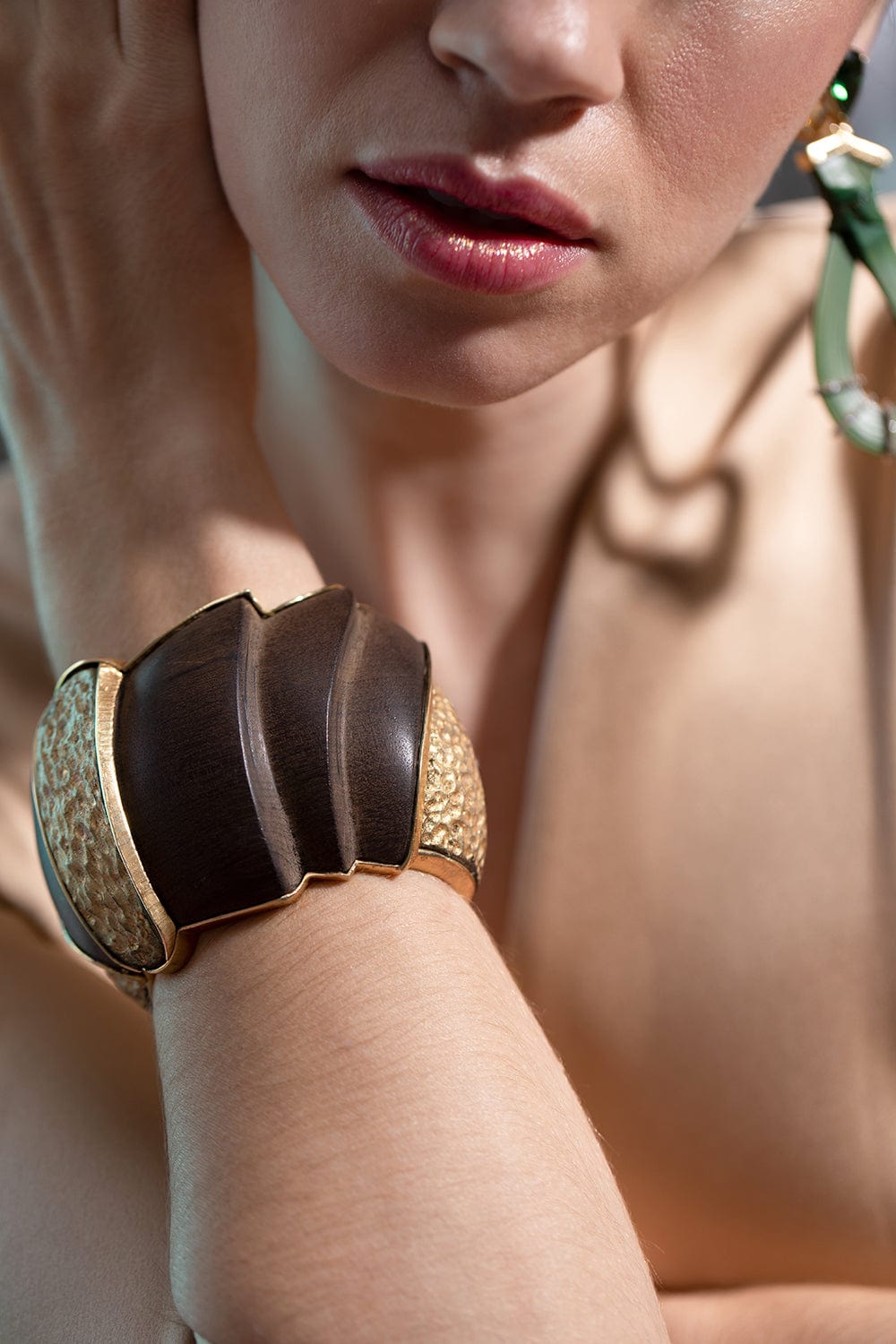 SILVIA FURMANOVICH-Wood Cuff-YELLOW GOLD