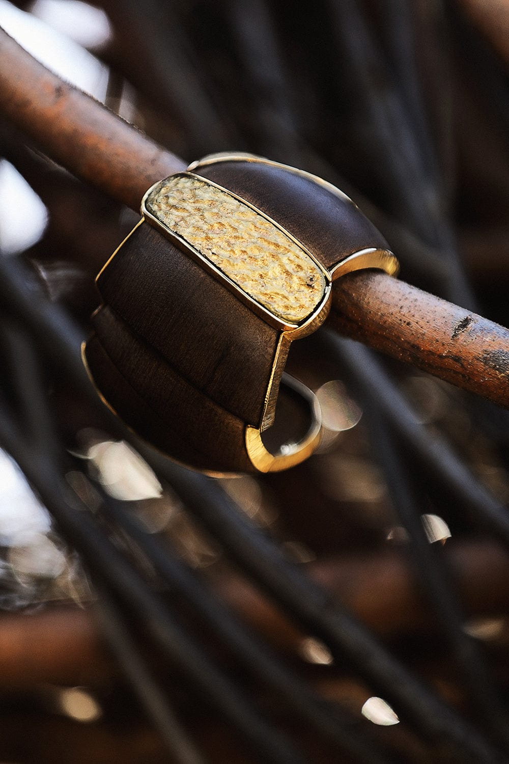 SILVIA FURMANOVICH-Wood Cuff-YELLOW GOLD