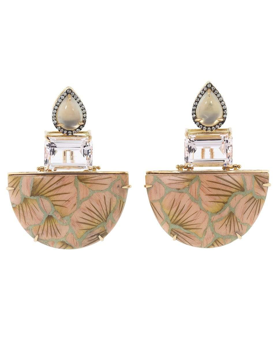 SILVIA FURMANOVICH-Morganite Pink Marquetry Earrings-ROSE GOLD