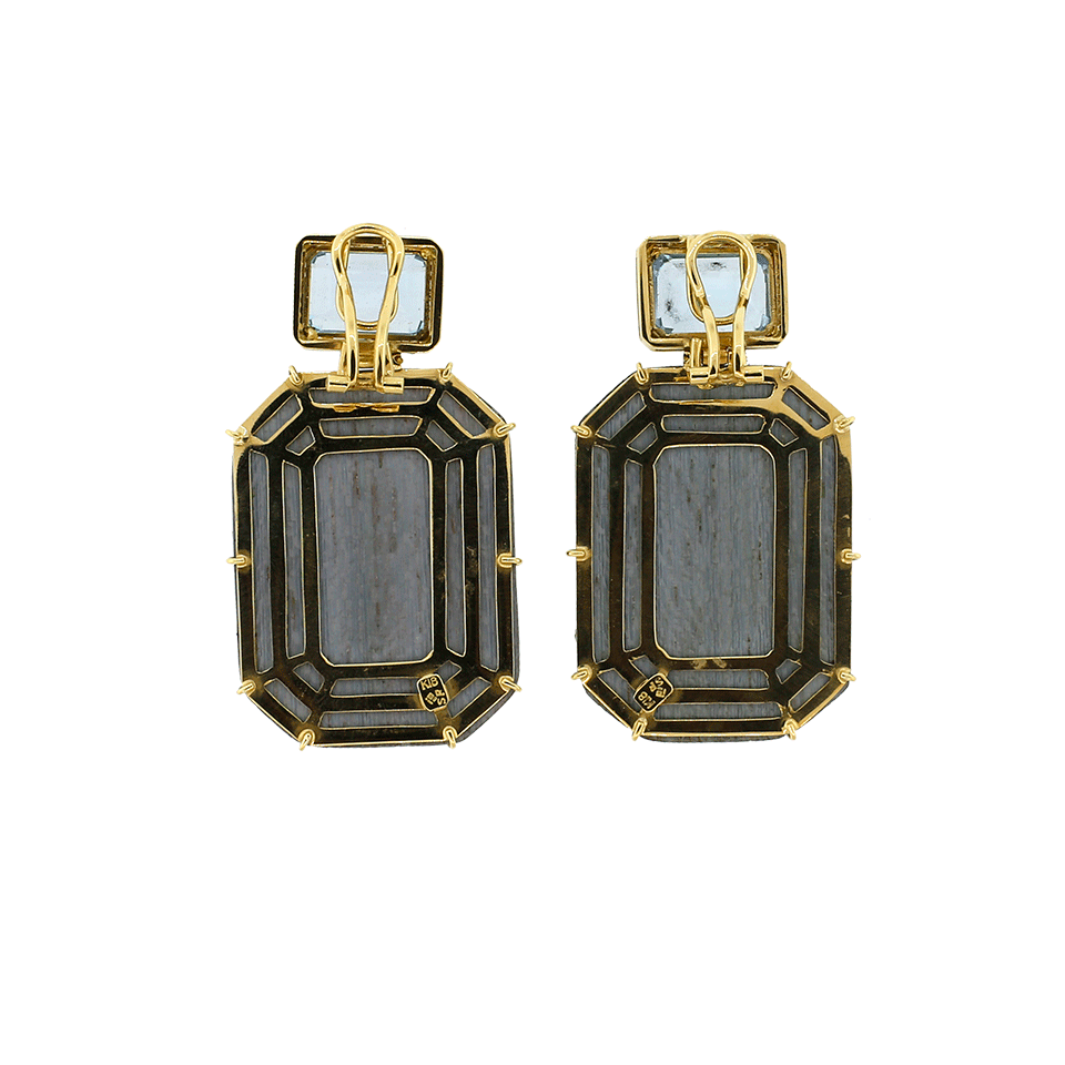 SILVIA FURMANOVICH-Blue Marquetry Diamond & Topaz Earrings-WHITE GOLD
