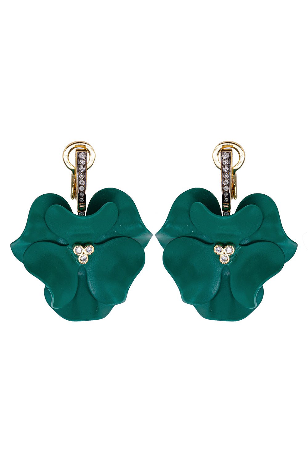 SILVIA FURMANOVICH-Aluminum Flower Earrings-YELLOW GOLD