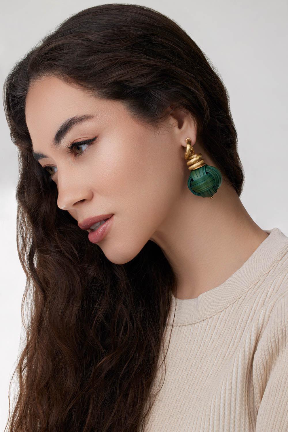 Bamboo Sphere Earrings-YELLOW GOLD-JEWELRYFINE JEWELEARRING-SILVIA FURMANOVICH