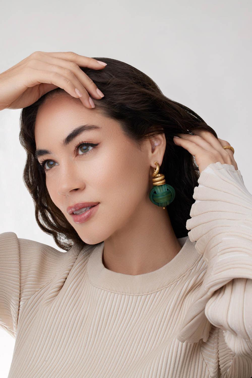 Bamboo Sphere Earrings-YELLOW GOLD-JEWELRYFINE JEWELEARRING-SILVIA FURMANOVICH