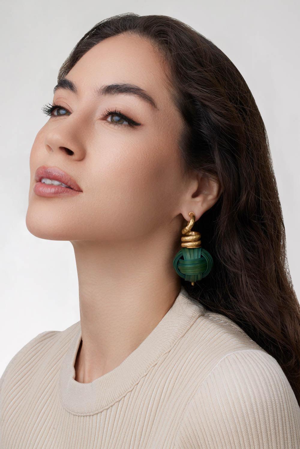 Bamboo Sphere Earrings-YELLOW GOLD-JEWELRYFINE JEWELEARRING-SILVIA FURMANOVICH