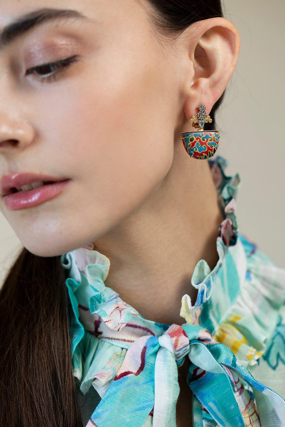 SILVIA FURMANOVICH-Blue Cloud Earrings-YELLOW GOLD