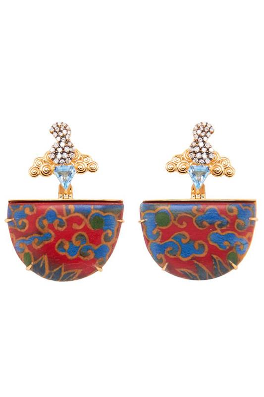 SILVIA FURMANOVICH-Blue Cloud Earrings-YELLOW GOLD