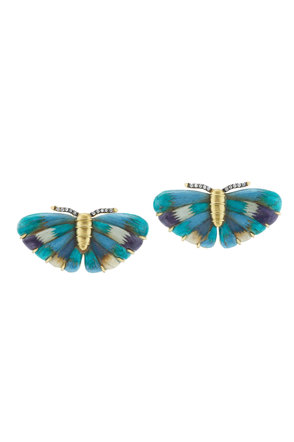 Blue Marquetry Butterfly Earrings JEWELRYFINE JEWELEARRING SILVIA FURMANOVICH   