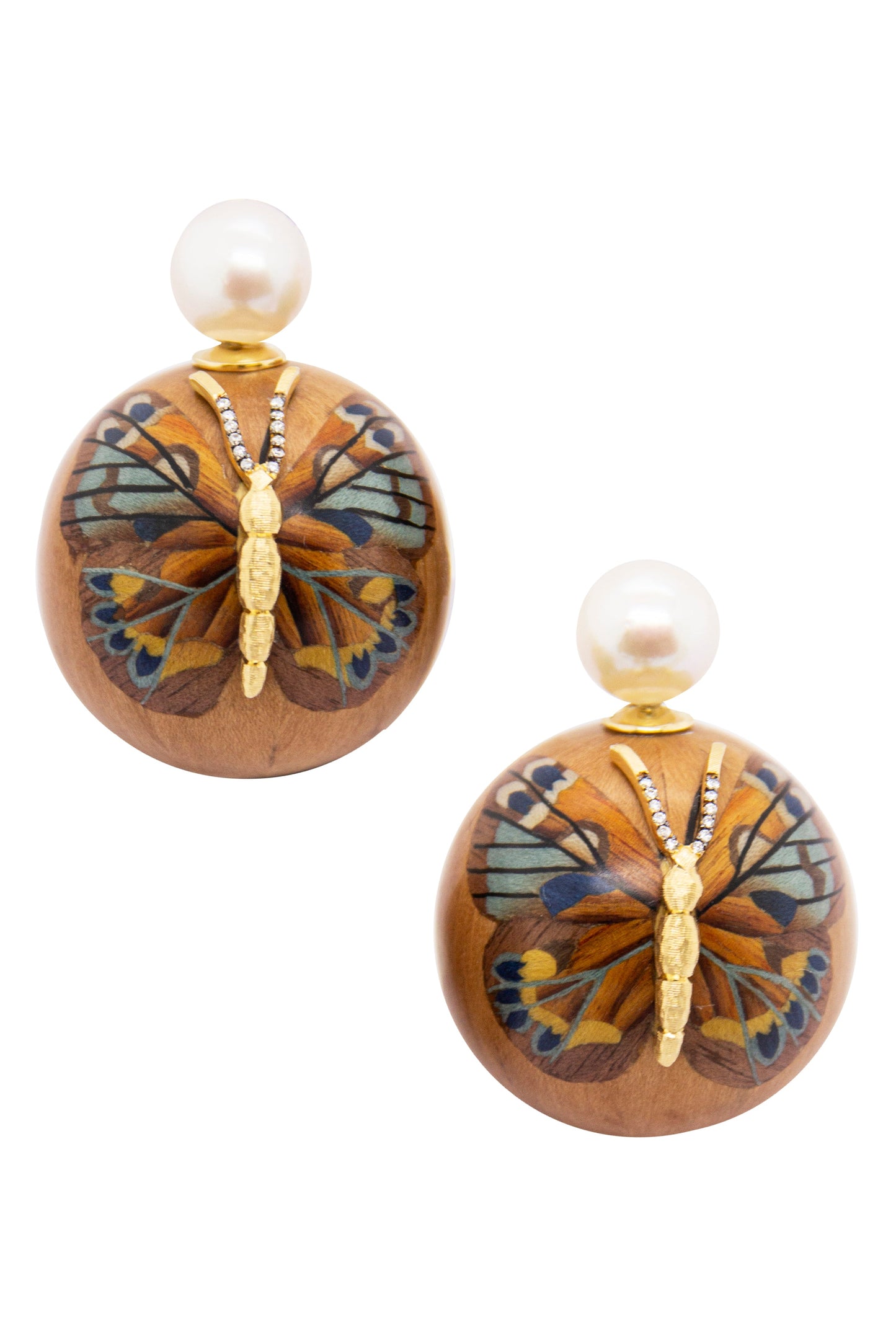 SILVIA FURMANOVICH-Diamond Marquetry Earrings-YELLOW GOLD
