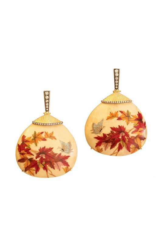 SILVIA FURMANOVICH-Diamond Marquetry Earrings-YELLOW GOLD