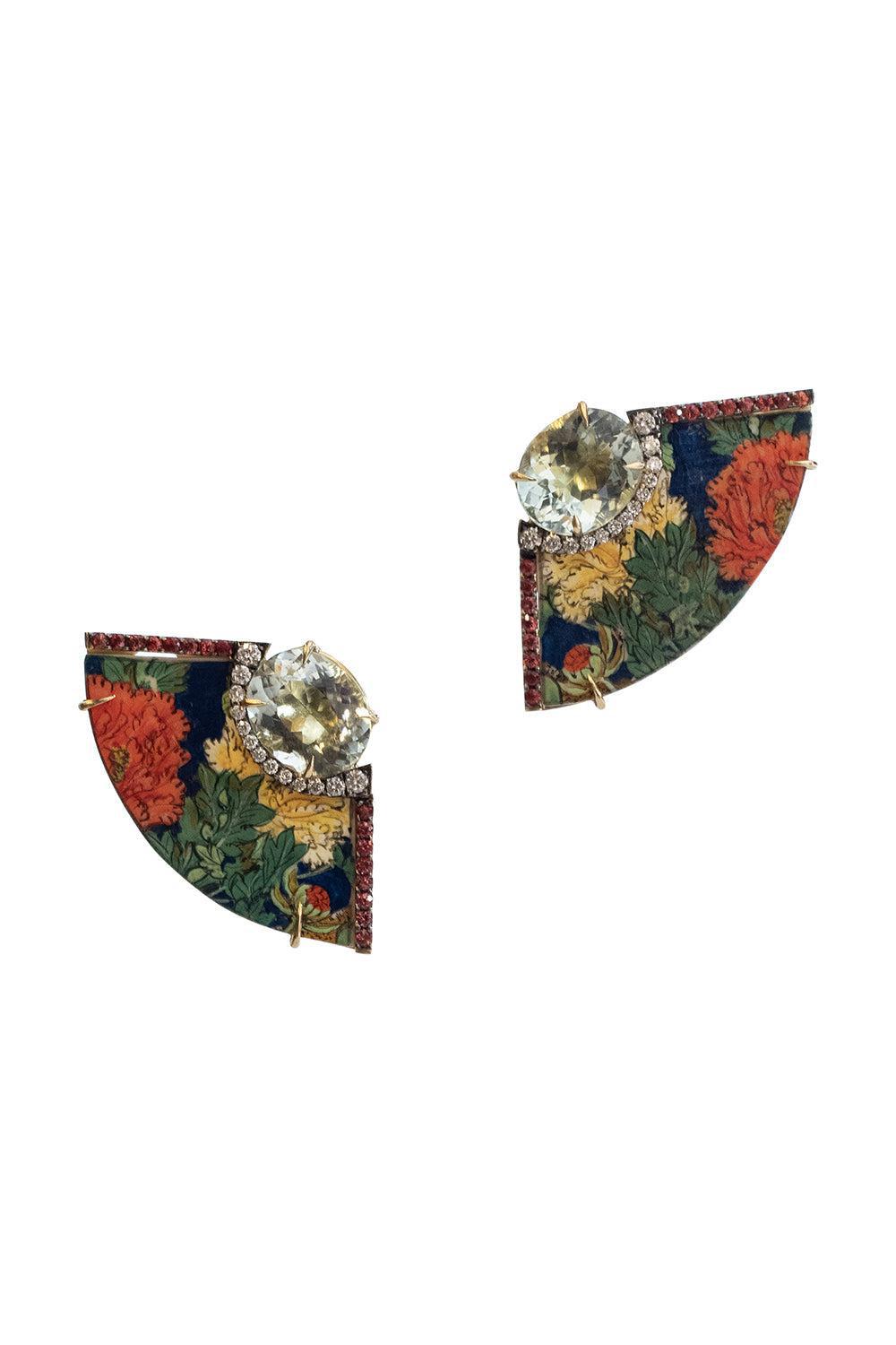 East West Miniature Painting Earrings-YELLOW GOLD-JEWELRYFINE JEWELEARRING-SILVIA FURMANOVICH