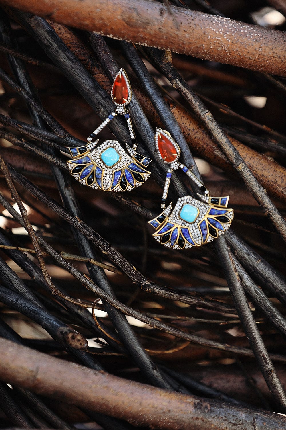 SILVIA FURMANOVICH-Fire Opal Egypt Earrings-YELLOW GOLD