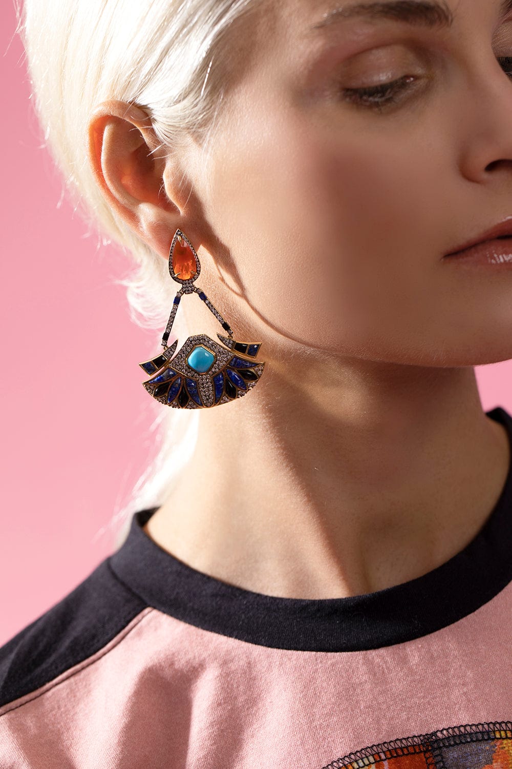 SILVIA FURMANOVICH-Fire Opal Egypt Earrings-YELLOW GOLD