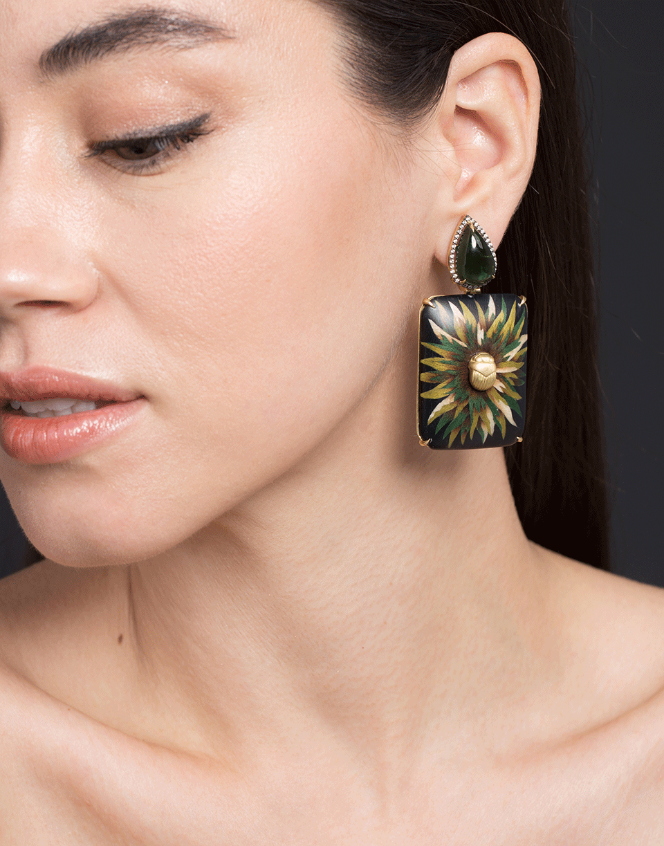 SILVIA FURMANOVICH-Green Leaves Earrings-YELLOW GOLD