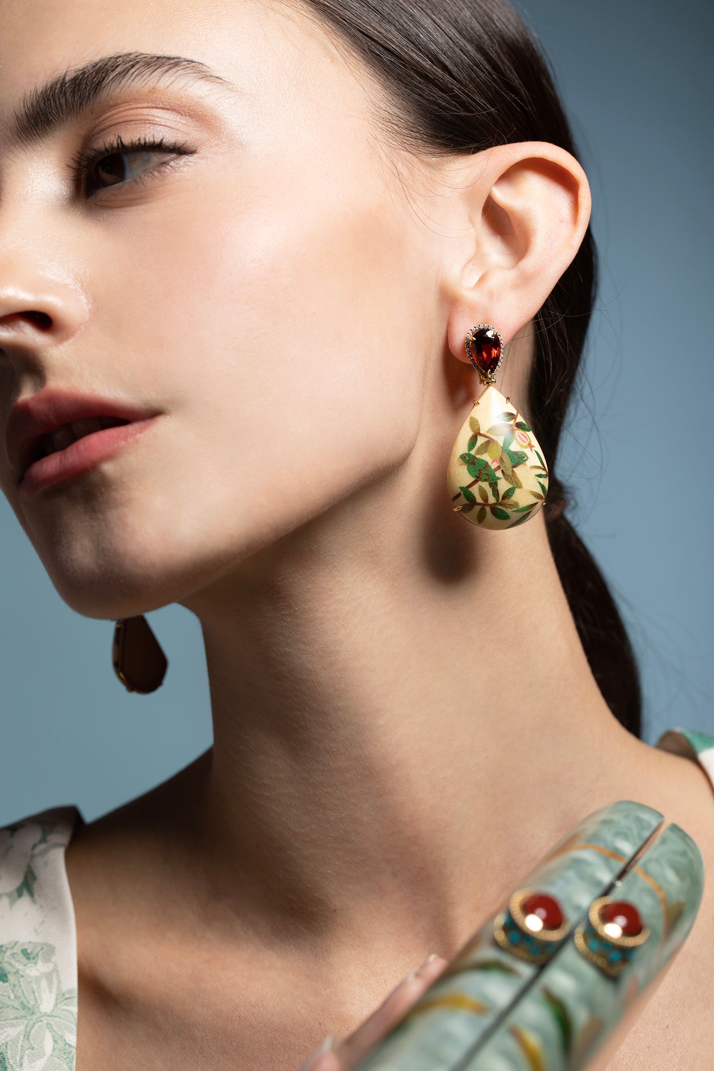 SILVIA FURMANOVICH-Marquetry Bird Earrings-YELLOW GOLD