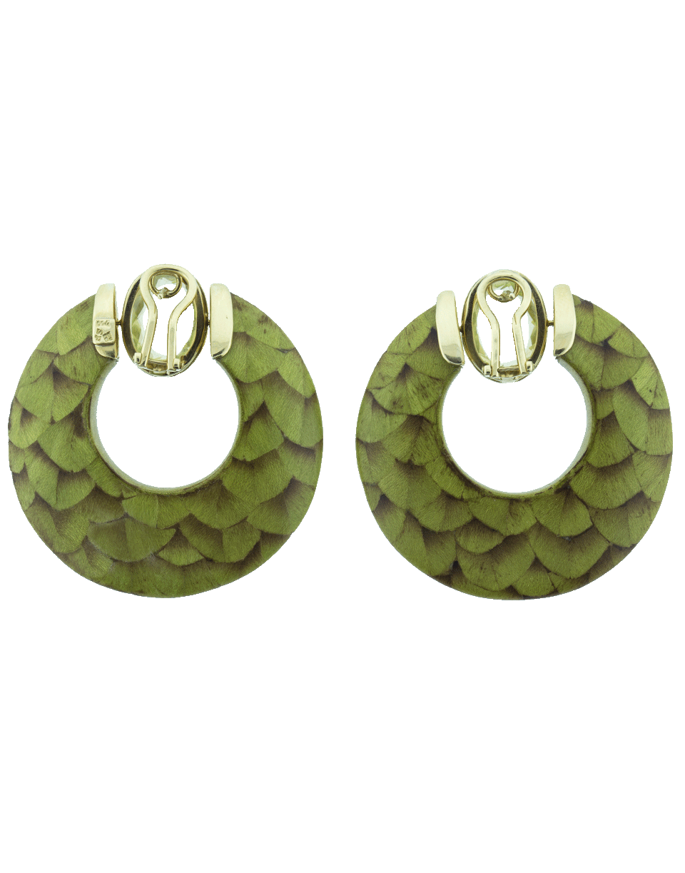 SILVIA FURMANOVICH-Marquetry Hoop Earrings-YELLOW GOLD