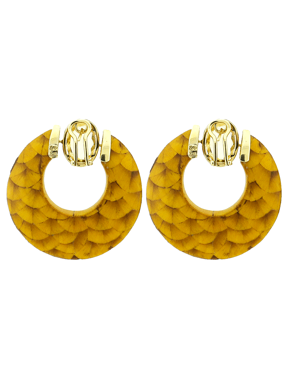 SILVIA FURMANOVICH-Marquetry Hoop Earrings-YELLOW GOLD
