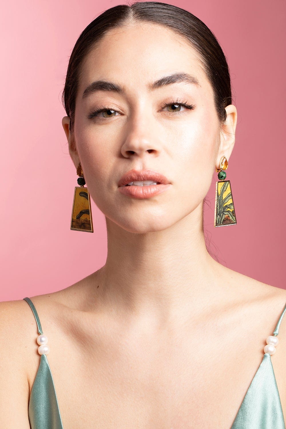 SILVIA FURMANOVICH-Miniature Painting Earrings-YELLOW GOLD