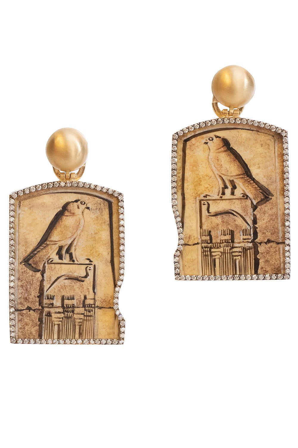 SILVIA FURMANOVICH-Miniature Painting Horus Earrings-YELLOW GOLD