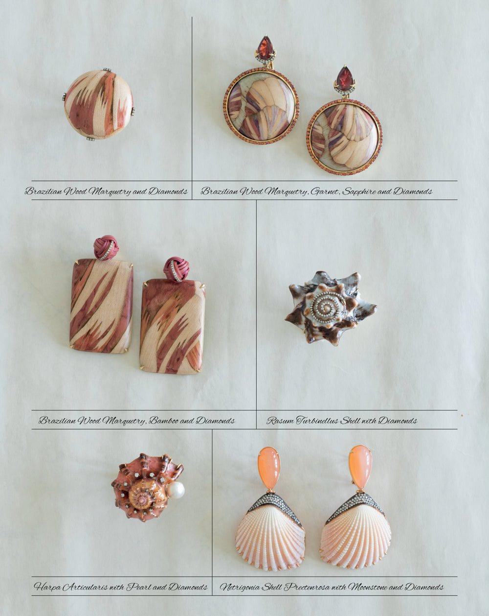 SILVIA FURMANOVICH-Orange Sapphire Marquetry Earrings-YELLOW GOLD