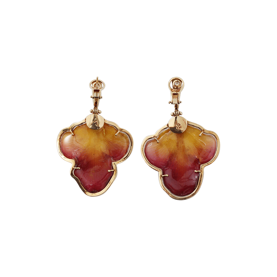 SILVIA FURMANOVICH-Resin Orchid Petal Earring-YELLOW GOLD