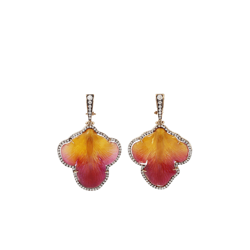 SILVIA FURMANOVICH-Resin Orchid Petal Earring-YELLOW GOLD