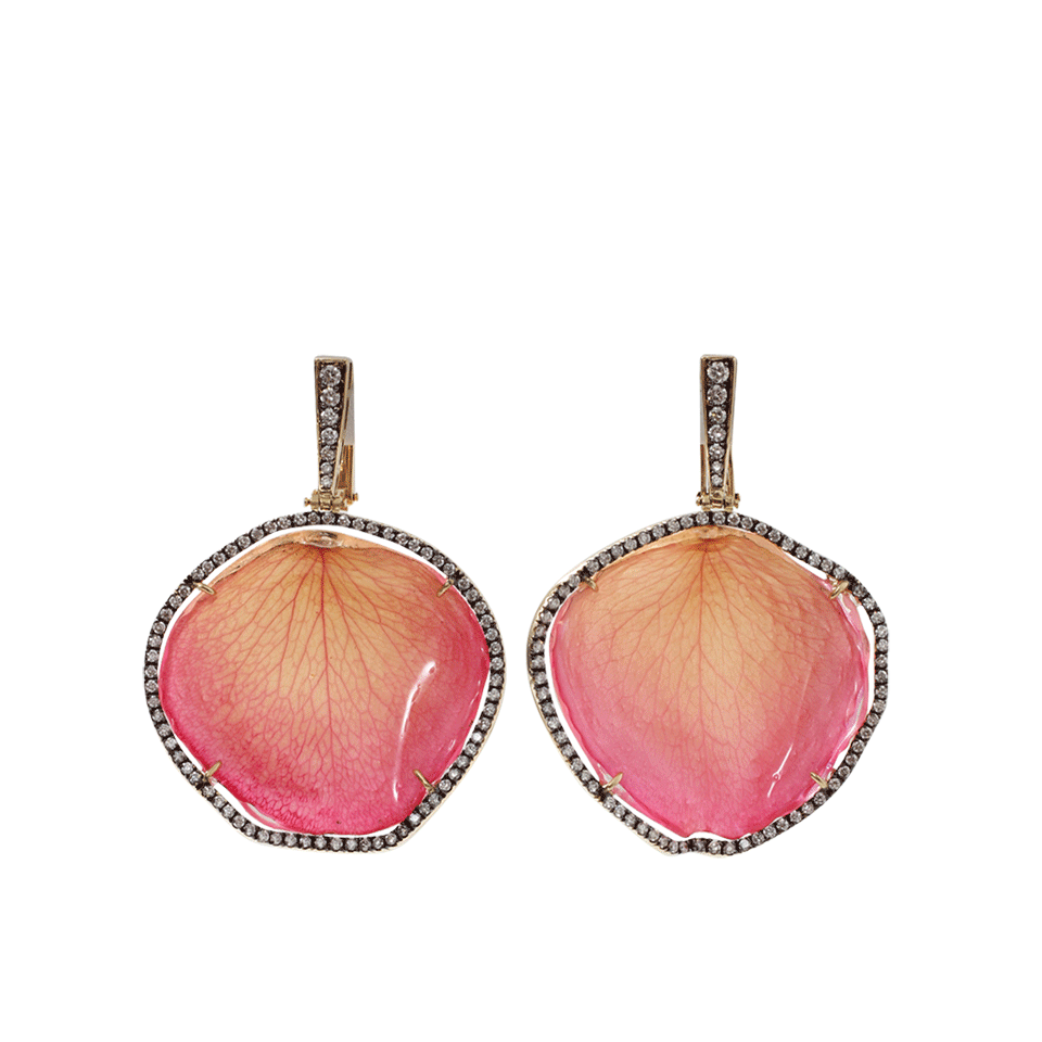 SILVIA FURMANOVICH-Resin Orchid Petal Earrings-YELLOW GOLD