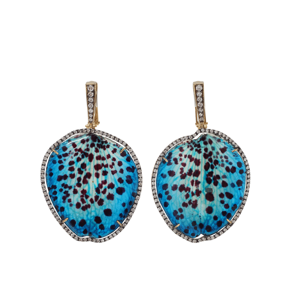 SILVIA FURMANOVICH-Resin Orchid Petal Earrings-YELLOW GOLD