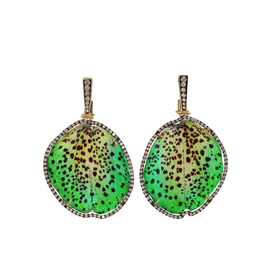 SILVIA FURMANOVICH-Resin Orchid Petal Earrings-YELLOW GOLD