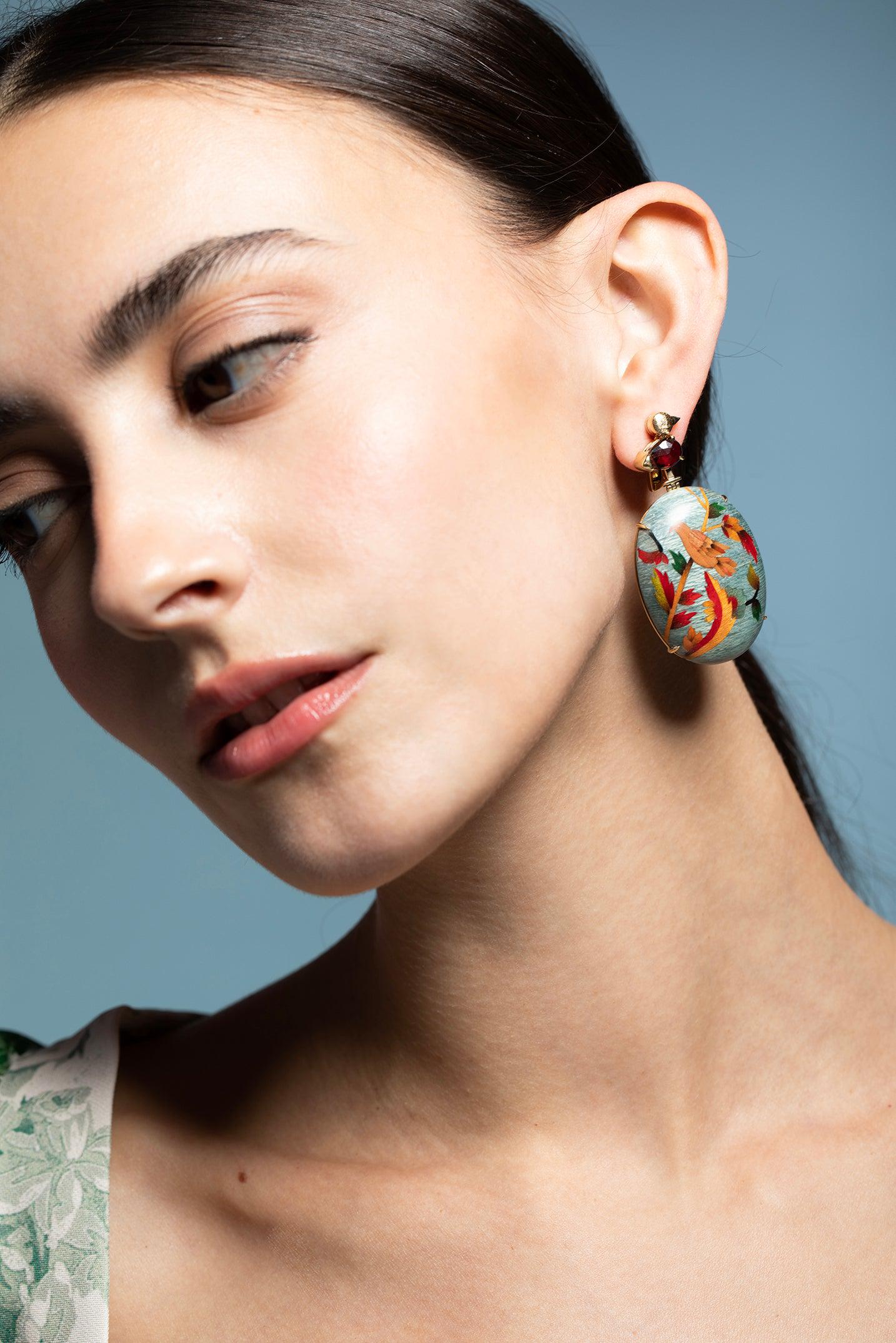 SILVIA FURMANOVICH-Silk Road Garnet Earrings-YELLOW GOLD