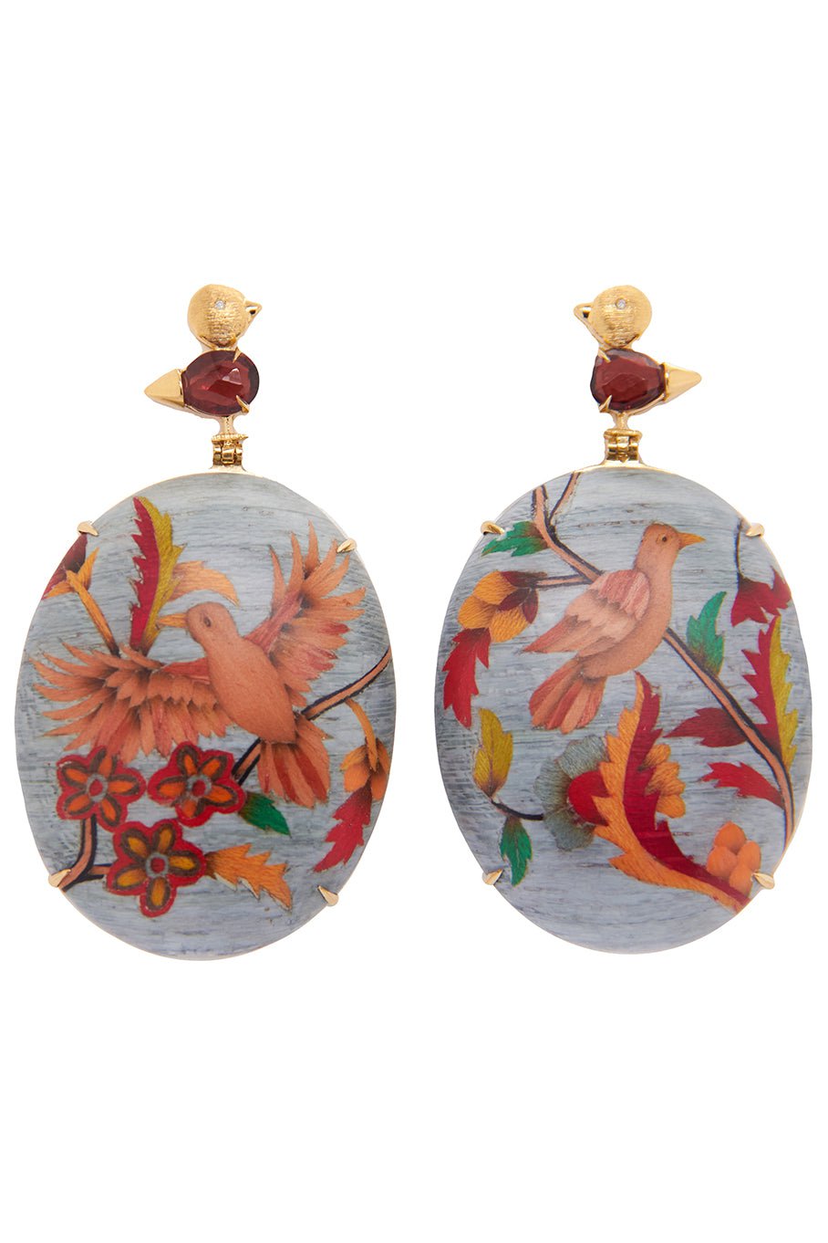 SILVIA FURMANOVICH-Silk Road Garnet Earrings-YELLOW GOLD