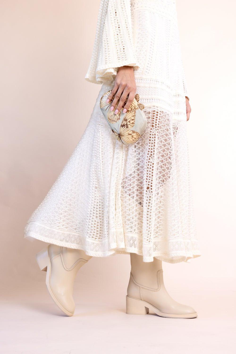 SILVIA FURMANOVICH-Butterfly Marquetry Clutch-YELLOW GOLD