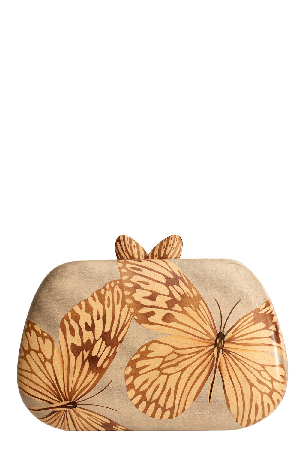 SILVIA FURMANOVICH-Butterfly Marquetry Clutch-YELLOW GOLD